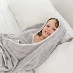 Best Kyte Baby Toddler Hooded Bath Towel in Storm with Cloud Trim