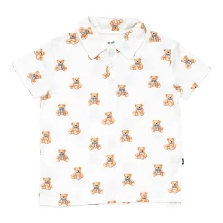 Best Kyte Baby Toddler Short Sleeve Polo in Teddy Bear
