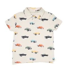 Kyte Baby Toddler Short Sleeve Polo in Vintage Truck
