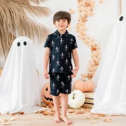 Hot Kyte Baby Toddler Short Sleeve Polo in Skeleton