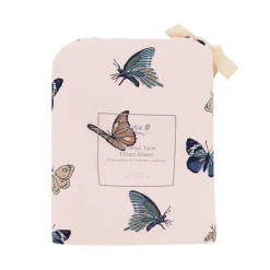 Discount Kyte Baby Twin Sheet in Blush Butterfly