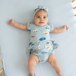 Hot Kyte Baby Twirl Bodysuit Dress in Construction
