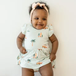 Discount Kyte Baby Twirl Bodysuit Dress in Dew Surf