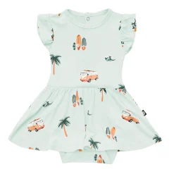 Discount Kyte Baby Twirl Bodysuit Dress in Dew Surf