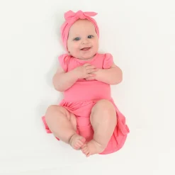 Best Kyte Baby Twirl Bodysuit Dress in Guava