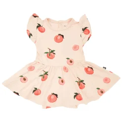 New Kyte Baby Twirl Bodysuit Dress in Peach