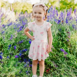 Best Kyte Baby Twirl Bodysuit Dress in Sakura Peony