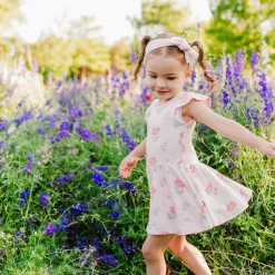 Best Kyte Baby Twirl Bodysuit Dress in Sakura Peony