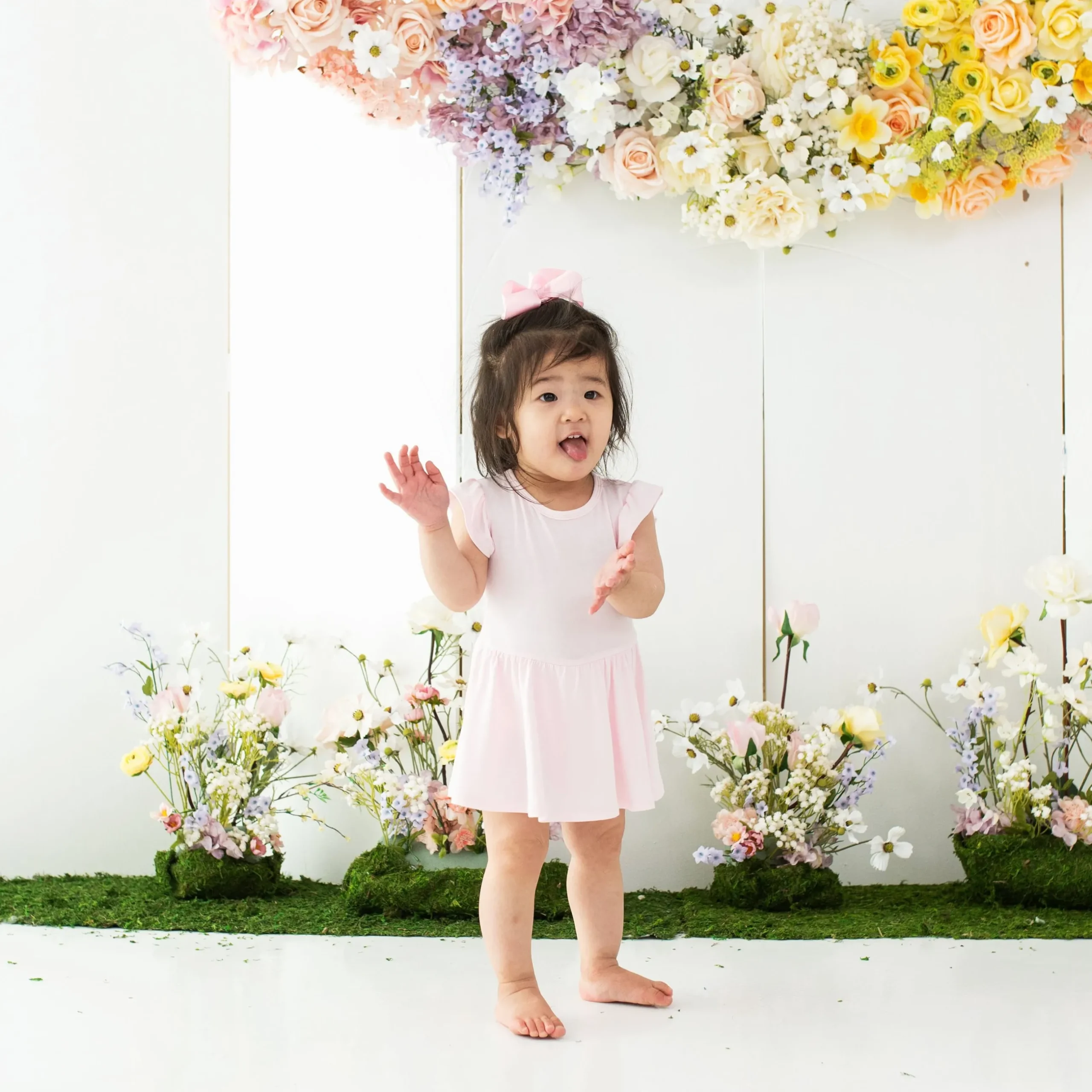 Sale Kyte Baby Twirl Bodysuit Dress in Sakura