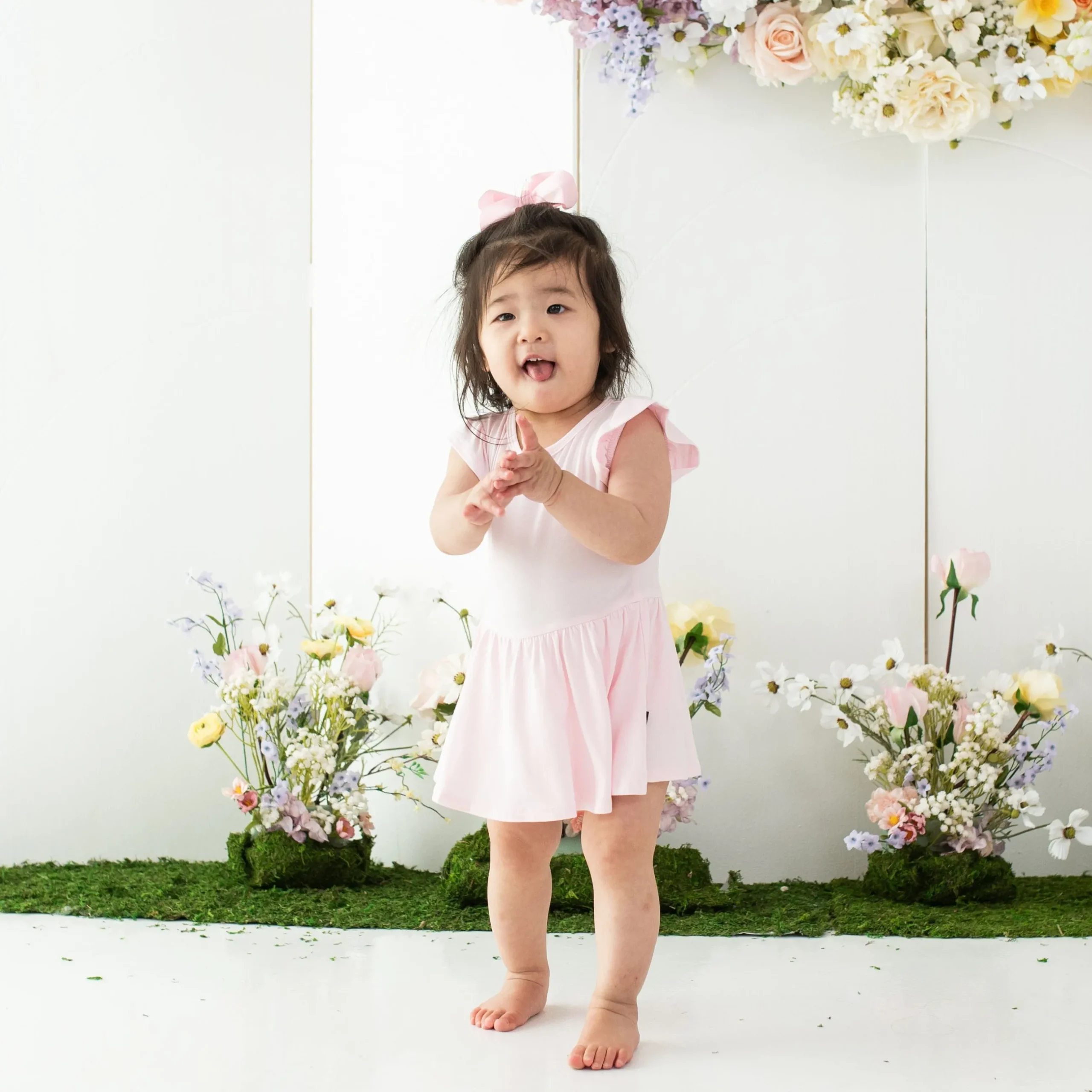 Sale Kyte Baby Twirl Bodysuit Dress in Sakura