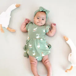 Outlet Kyte Baby Twirl Bodysuit Dress in Silly Goose