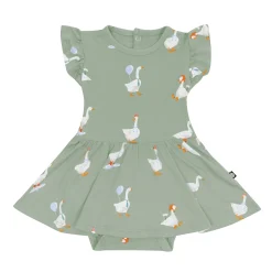 Outlet Kyte Baby Twirl Bodysuit Dress in Silly Goose