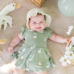 Outlet Kyte Baby Twirl Bodysuit Dress in Silly Goose