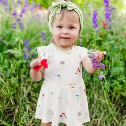 Clearance Kyte Baby Twirl Bodysuit Dress in Wildflower