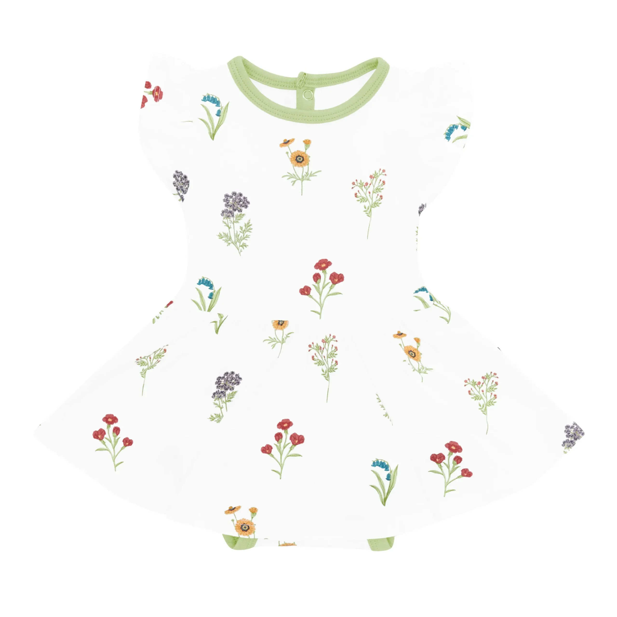 Clearance Kyte Baby Twirl Bodysuit Dress in Wildflower