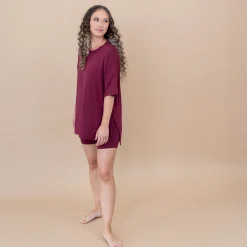 Clearance Kyte Baby Women’s Biker Short Set in Burgundy