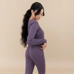 Hot Kyte Baby Women's Jogger Pajama Set in Currant