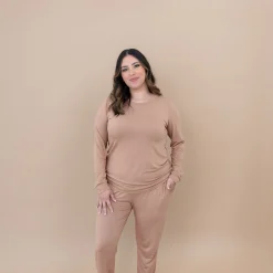 Best Kyte Baby Women's Jogger Pajama Set in Latte