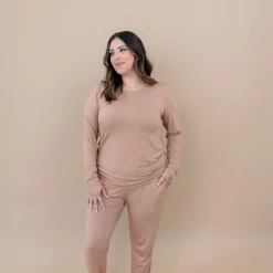 Best Kyte Baby Women's Jogger Pajama Set in Latte