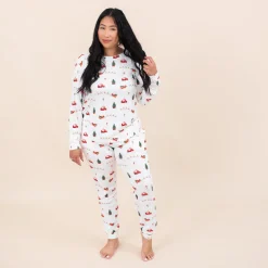 Clearance Kyte Baby Women's Jogger Pajama Set in Santa Sleigh