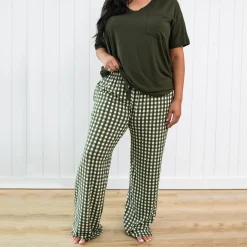New Kyte Baby Women's Lounge Pants in Gingham Fir