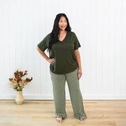 New Kyte Baby Women's Lounge Pants in Gingham Fir