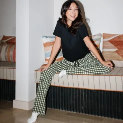 New Kyte Baby Women's Lounge Pants in Gingham Fir