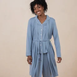 New Kyte Baby Women's Lounge Robe in Slate