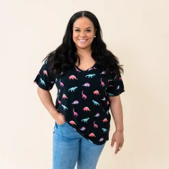 Hot Kyte Baby Women’s Relaxed Fit V-Neck in Midnight Roar
