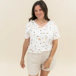 Clearance Kyte Baby Women's Relaxed Fit V-Neck in Road Trip