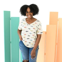 Hot Kyte Baby Women’s Relaxed Fit V-Neck in Vintage Truck