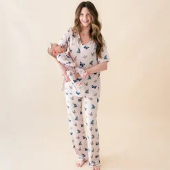 Sale Kyte Baby Women's Relaxed Fit V-Neck in Blush Butterfly