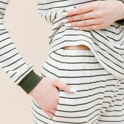 Sale Kyte Baby Women’s Ribbed Henley Set in Fir Stripe