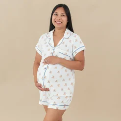 New Kyte Baby Women’s Short Sleeve Pajama Set in Teddy Bear