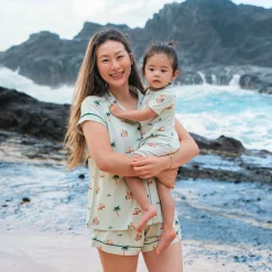 Discount Kyte Baby Women's Short Sleeve Pajama Set in Dew Surf