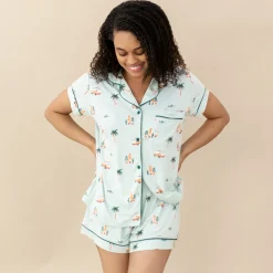 Discount Kyte Baby Women's Short Sleeve Pajama Set in Dew Surf
