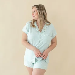 Hot Kyte Baby Women's Short Sleeve Pajama Set in Dew