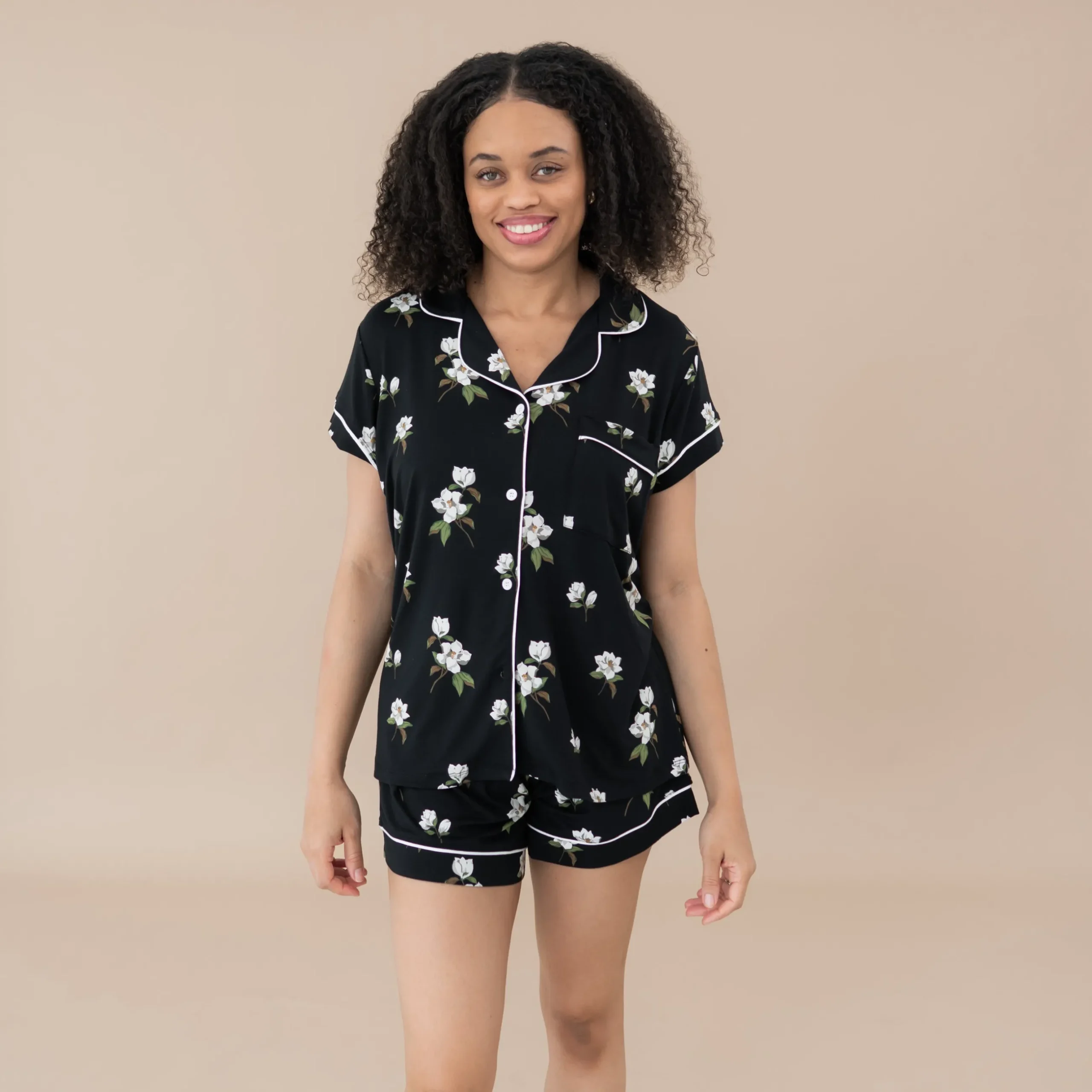 Sale Kyte Baby Women’s Short Sleeve Pajama Set in Big Midnight Magnolia