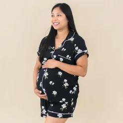 Sale Kyte Baby Women’s Short Sleeve Pajama Set in Big Midnight Magnolia