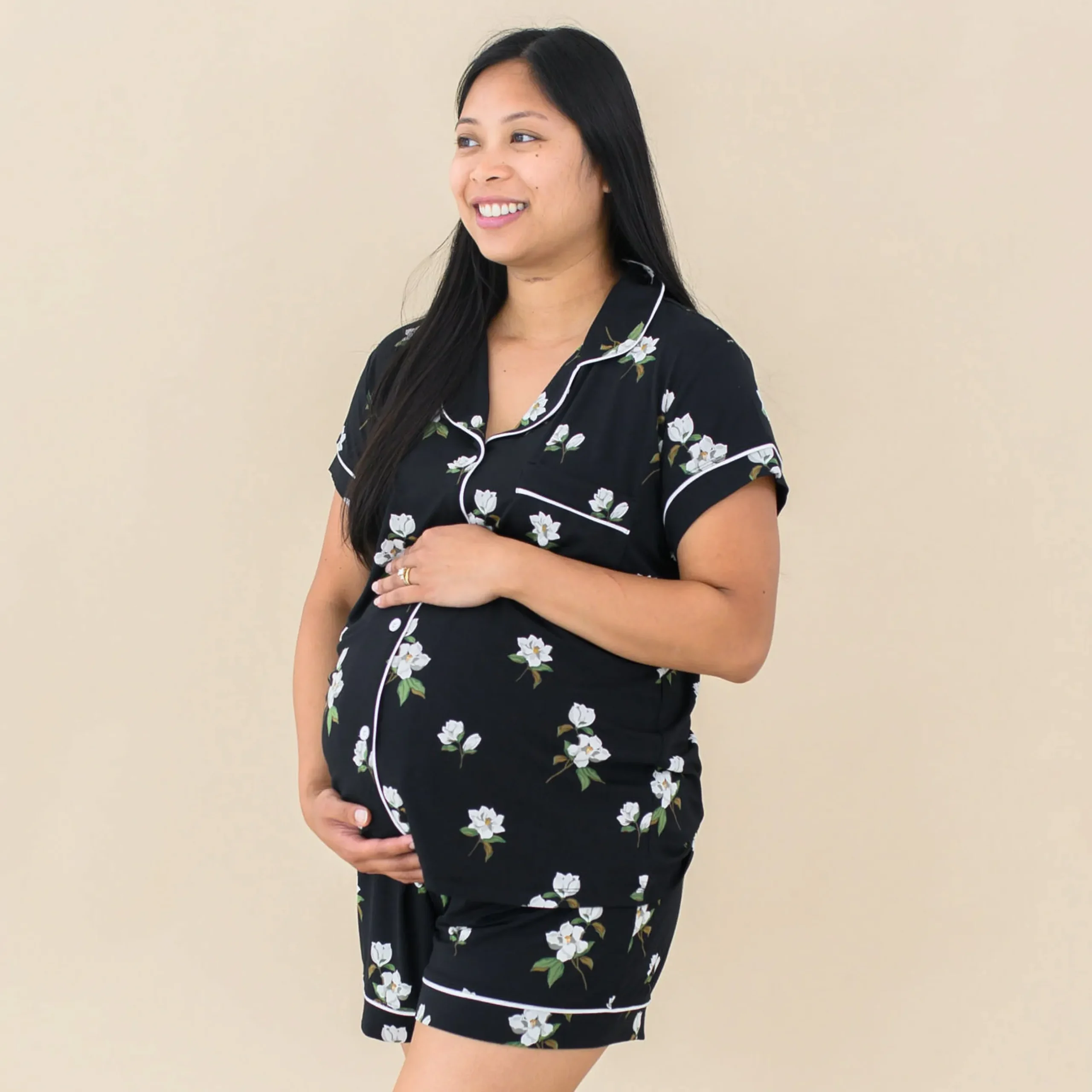 Sale Kyte Baby Women’s Short Sleeve Pajama Set in Big Midnight Magnolia
