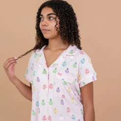 Outlet Kyte Baby Women's Short Sleeve Pajama Set in Pastel Ghost