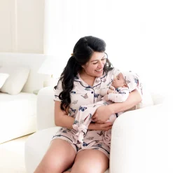 Sale Kyte Baby Women’s Short Sleeve Pajama Set in Blush Butterfly