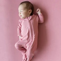 Hot Kyte Baby Zippered Footie in Apple Blossom