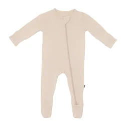 New Kyte Baby Zippered Footie in Bisque