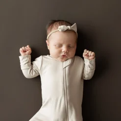 New Kyte Baby Zippered Footie in Bisque