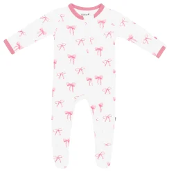 Clearance Kyte Baby Zippered Footie in Bow