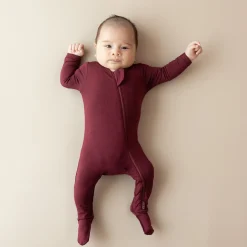 Kyte Baby Zippered Footie in Burgundy
