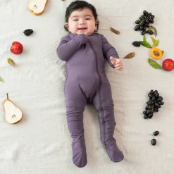 New Kyte Baby Zippered Footie in Currant