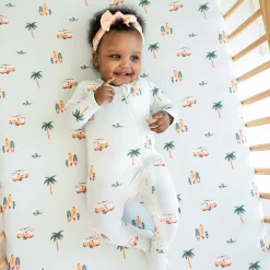 Hot Kyte Baby Zippered Footie in Dew Surf