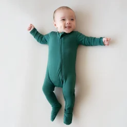 New Kyte Baby Zippered Footie in Emerald